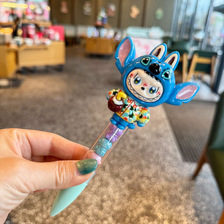 Cartoon dress-up labubu ballpoint pen black ink