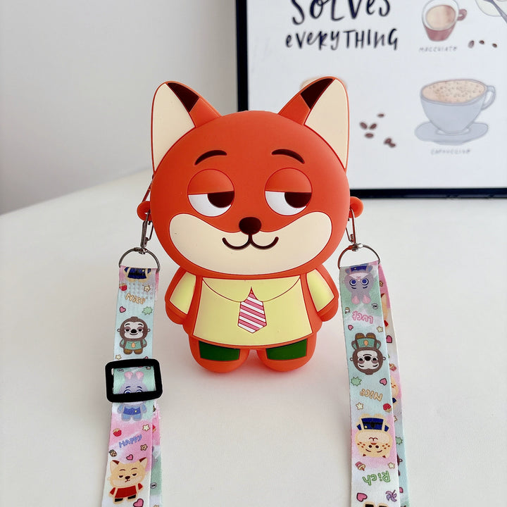 Cute and versatile cartoon crossbody silicone bag for kids
