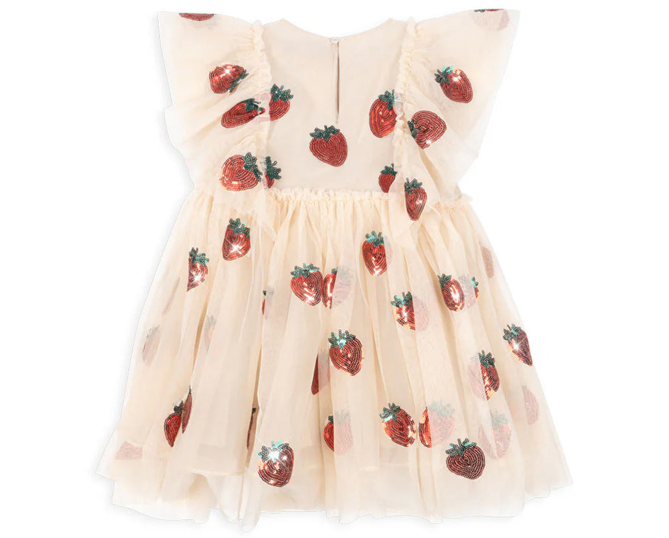 Strawberry sequin tutu dress for girls-preorder