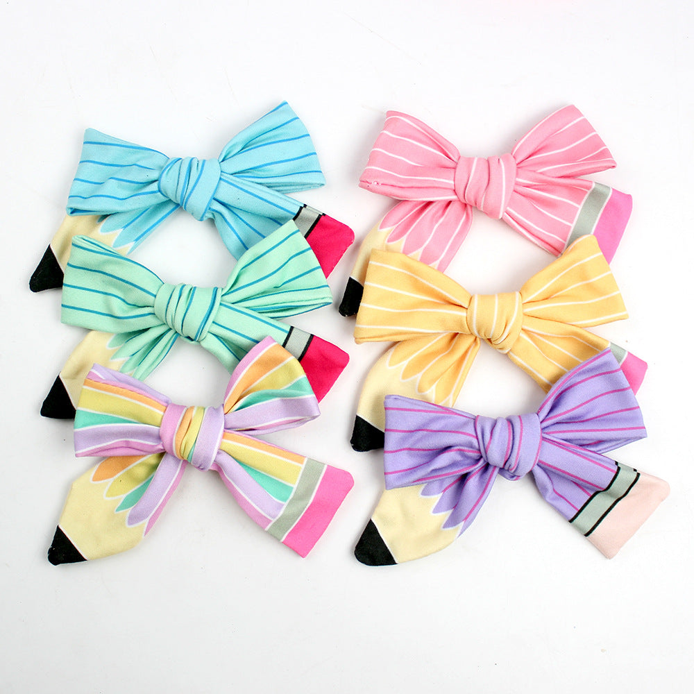 Back to school pencil bow hair clips students hair accessories