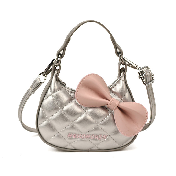 Girls mini leopard handbag crossbody bag with bow deco