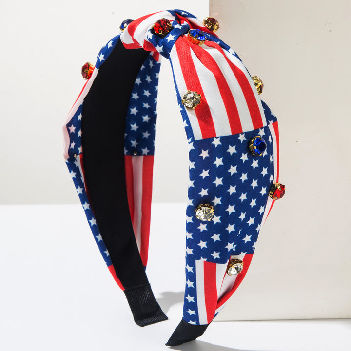 American Flag Diamond Star Headband for 4th of July