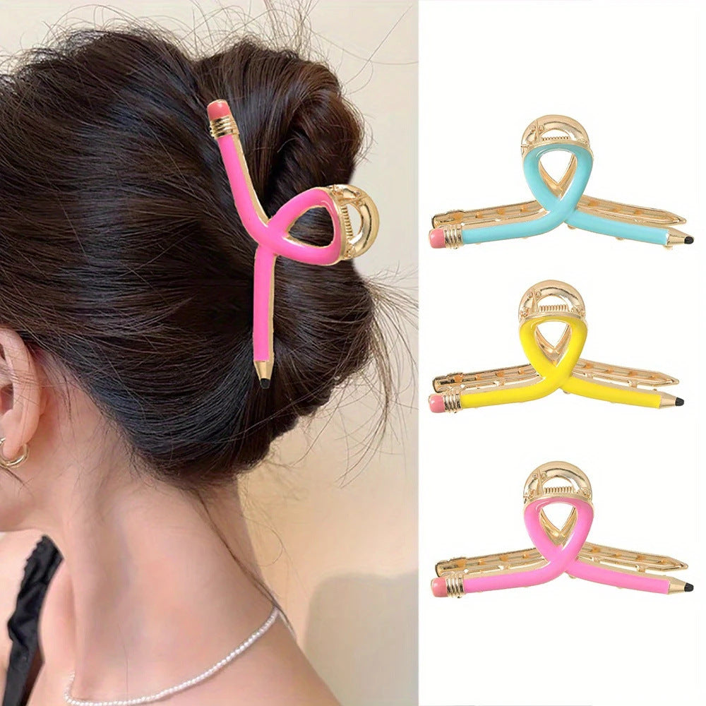 "Metal Pencil hair Clip Back To School gift Teacher's Day Gift  "