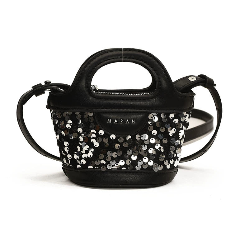Sequins mini kids basket bag girls crossbody bag