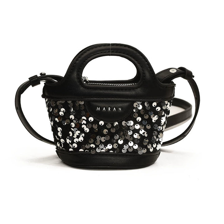 Sequins mini kids basket bag girls crossbody bag