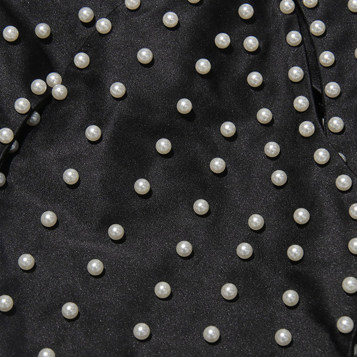 Halter Neck 3D Flower Beaded Pearl Bandeau Top