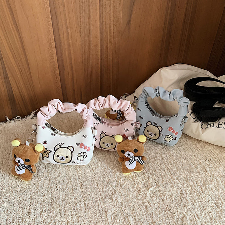 Cute Cartoon Bear Embroidered Handbag Crossbody bag for Girls