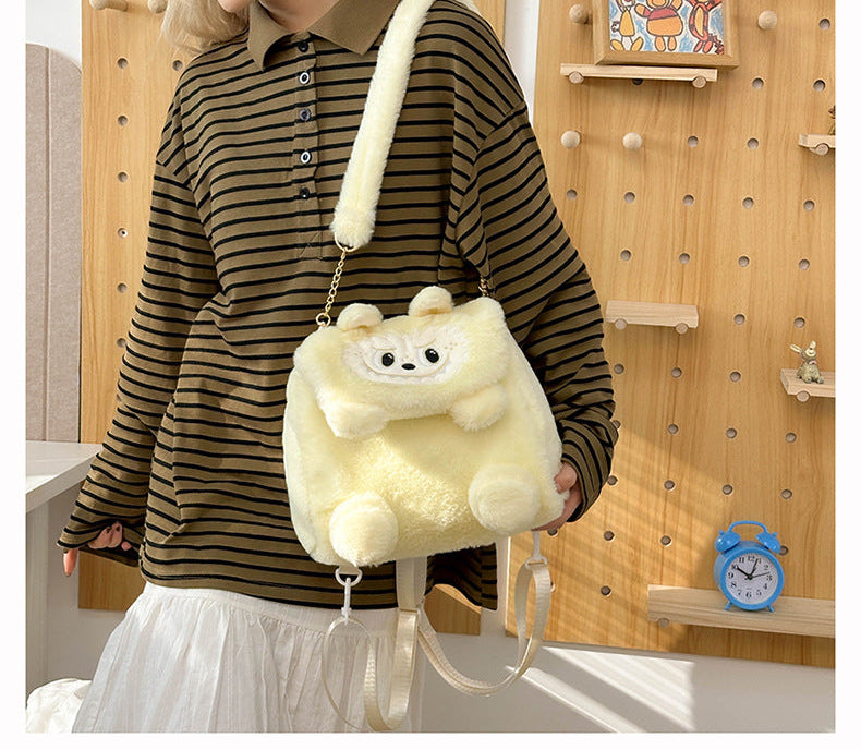 Labubu plush bag large capacity outing shoulder bag backpack