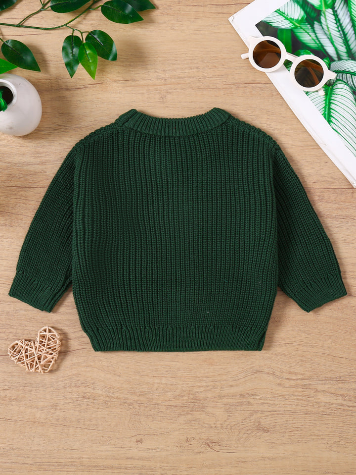 Baby Cartoon Avocado Embroidered Long-Sleeved Sweater