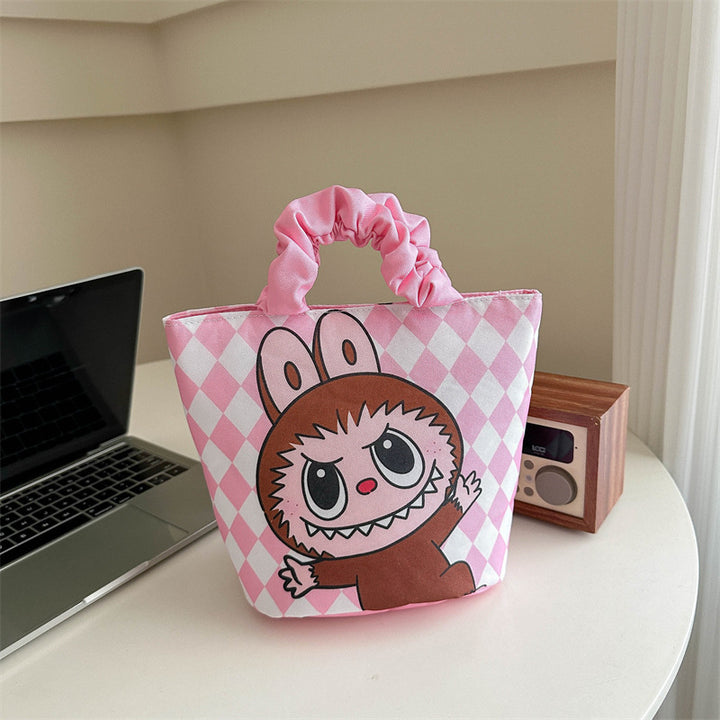 Labu cartoon cute handbag Korean portable labubu bucket bag