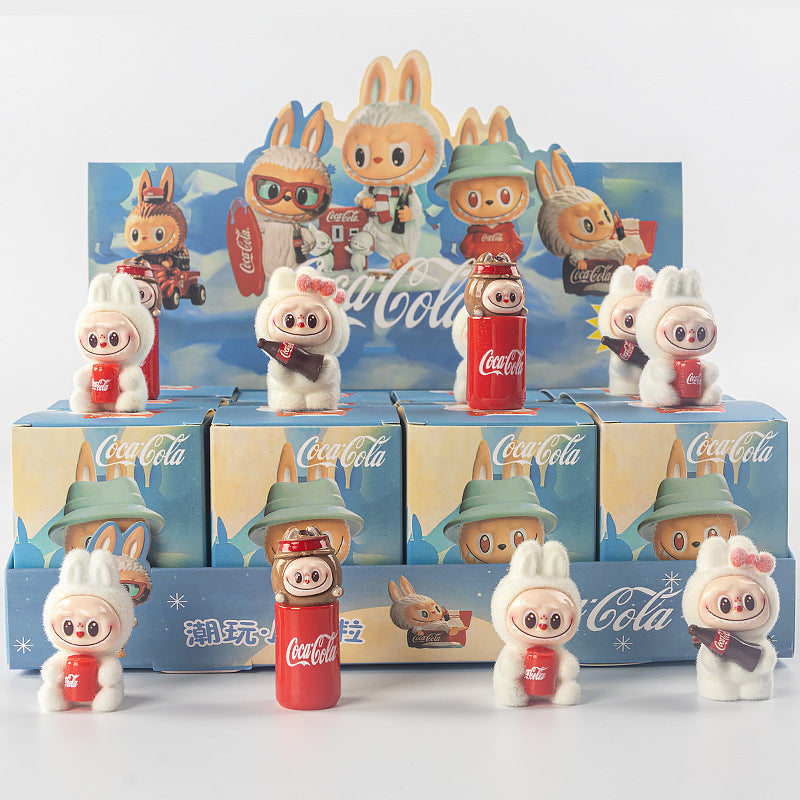 Flocking labubu Ornaments Gift Children's Toys Blind Bag Blind Box