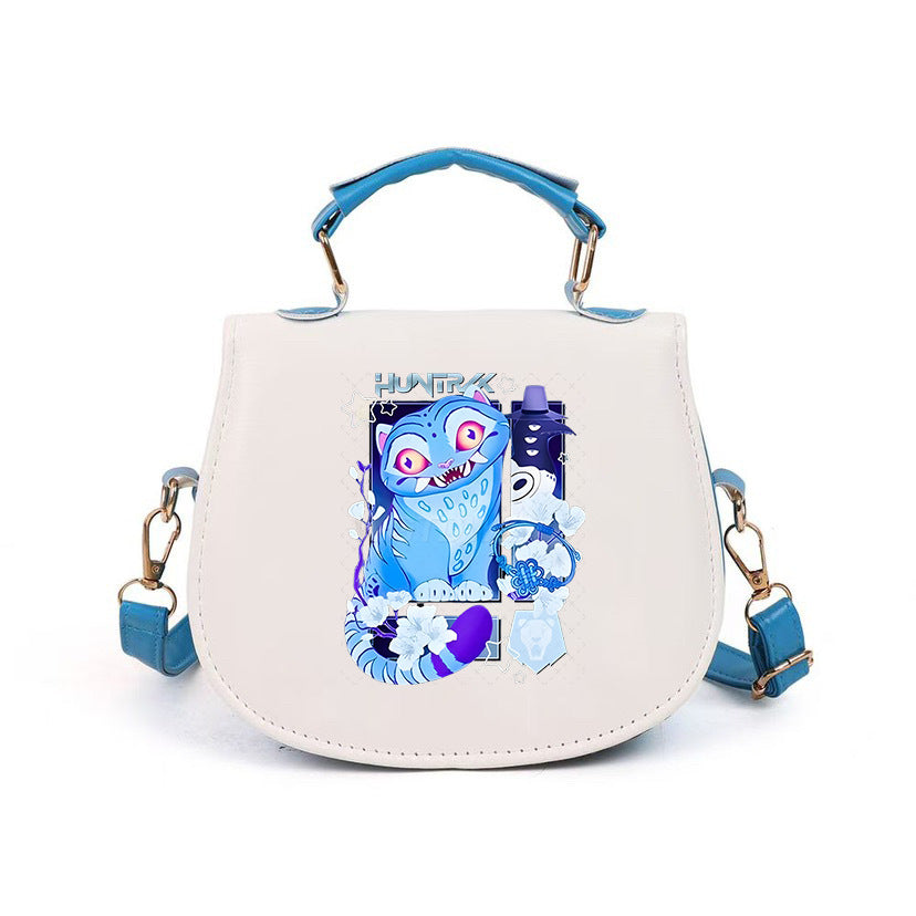 Kpop Demon Hunter small PU handbag shoulder bag-blue