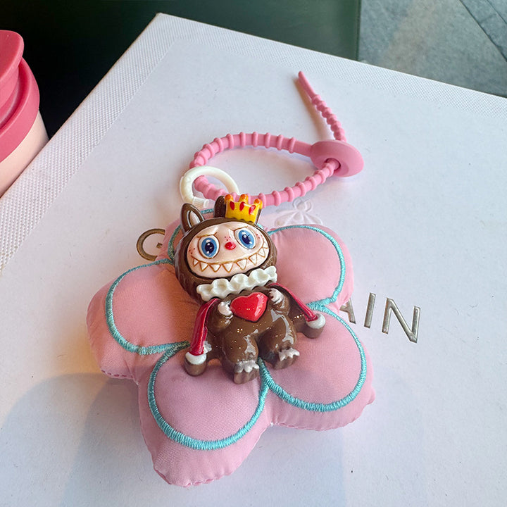 Cute flower labubu keychain pendant gift