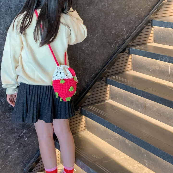 Handmade crochet Pitaya crossbody bag cute mini fruit handbag