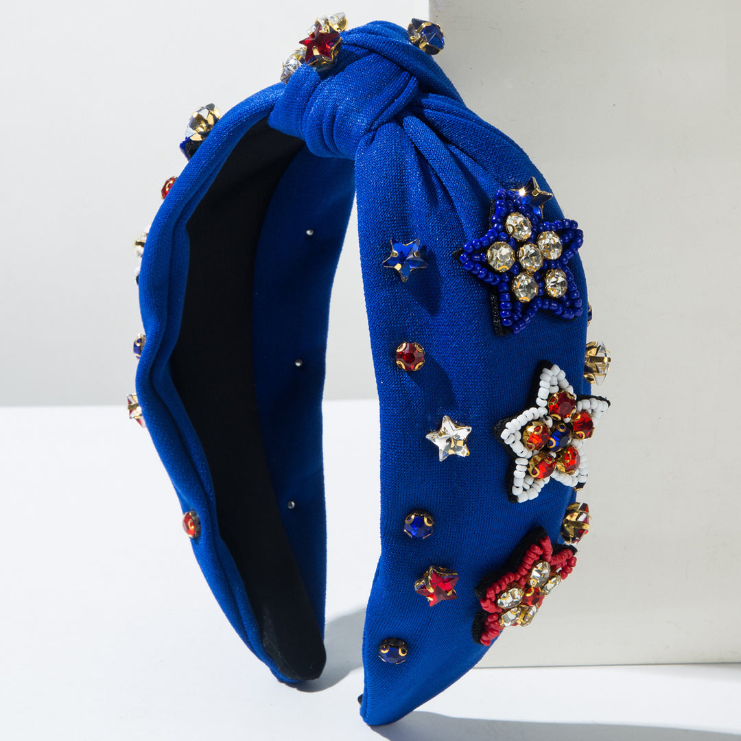 Diamond Rice Beads Stars Headband for 4th of July