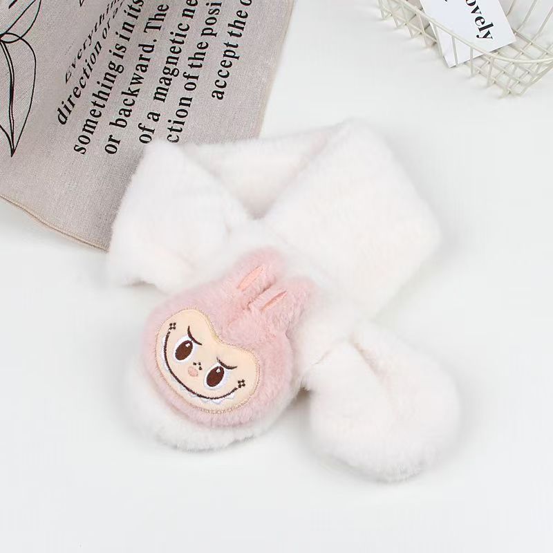 Cute monster plush furry scarf for kids