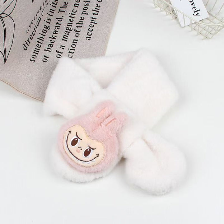 Cute monster plush furry scarf for kids