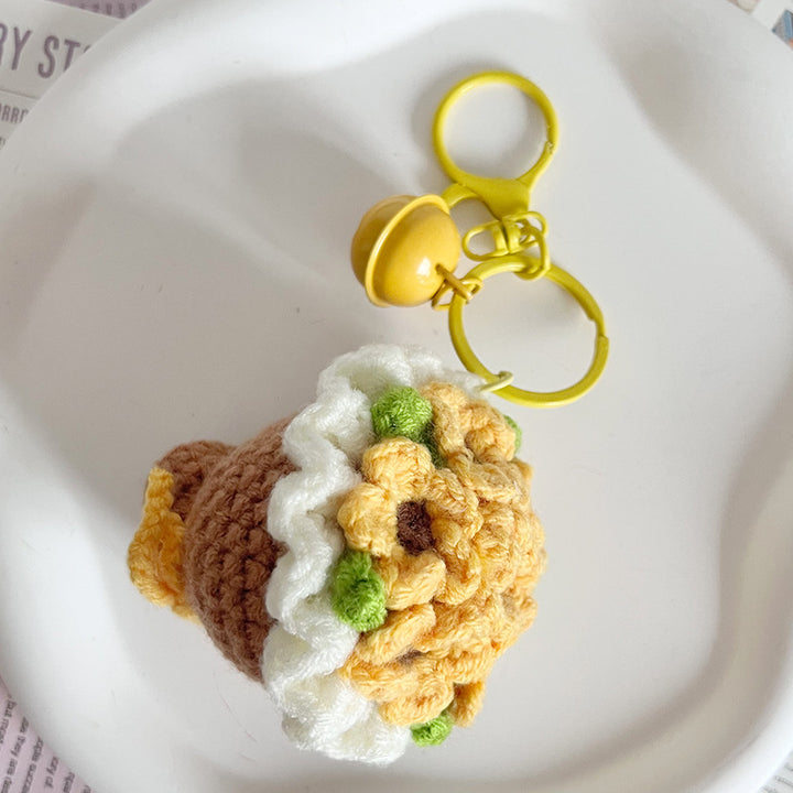 Valentine's Creative hand-woven rose bouquet bag charm gift