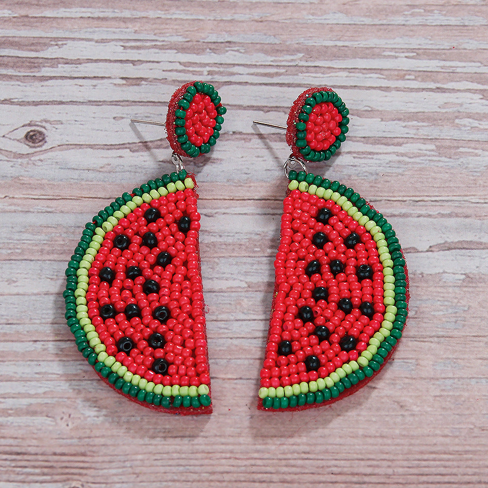Summer fruit rice bead earrings vacation earrings