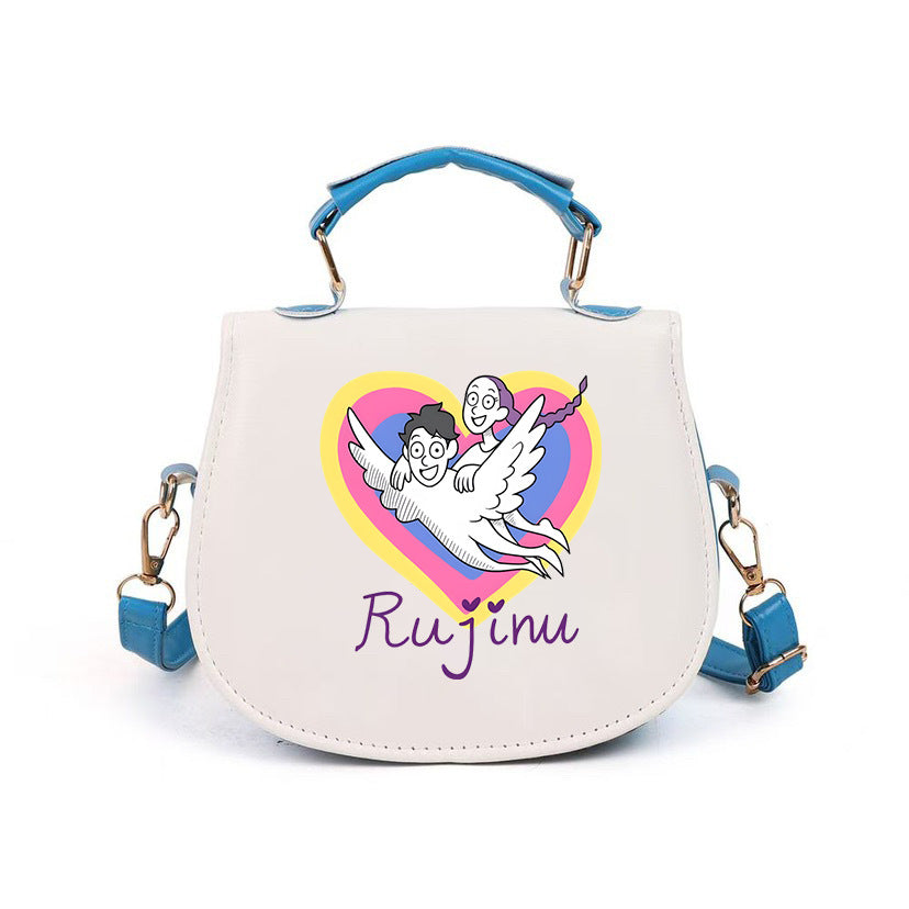 Kpop Demon Hunter small PU handbag shoulder bag-blue