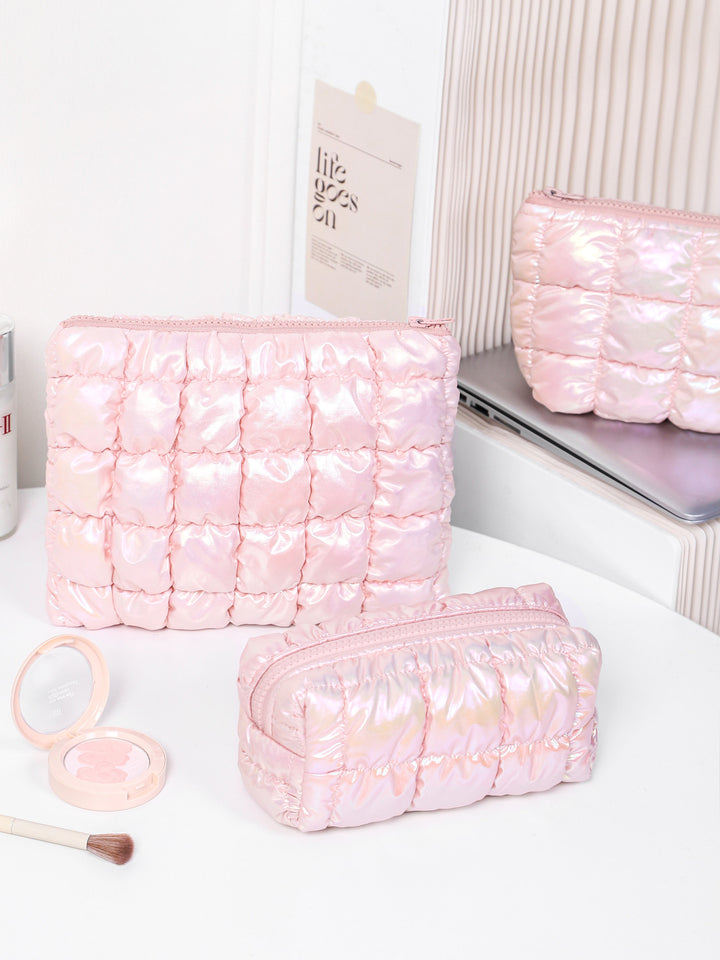 Puffer cosmetic bag portable toiletry storage bag