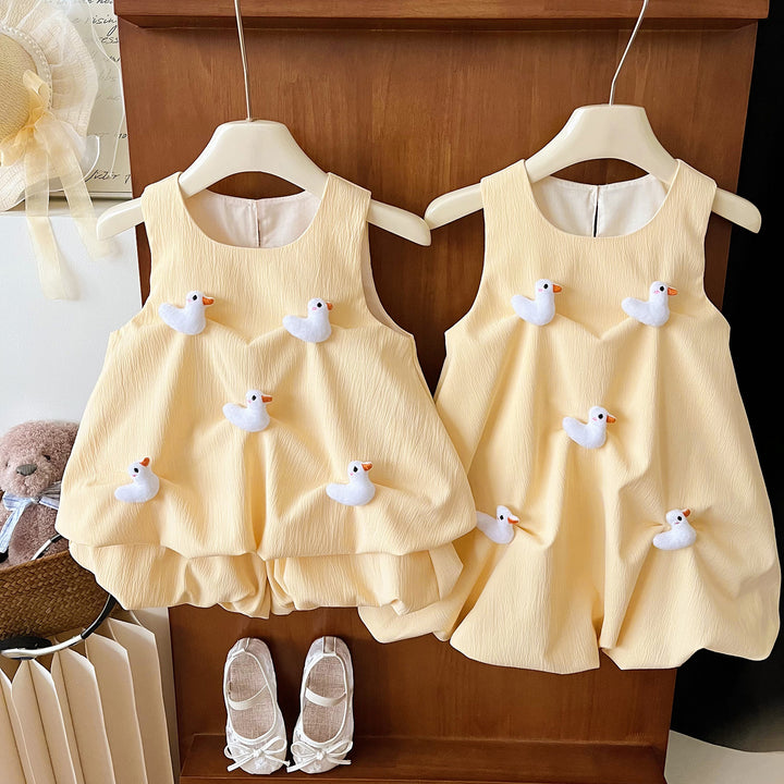 Cute little duck yellow flower bud dress silly goose outfit