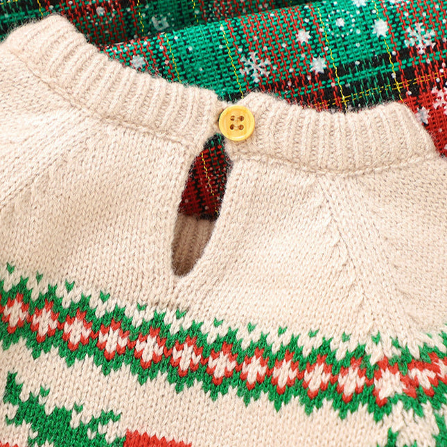 Christmas jacquard warm knitted sweater for kid