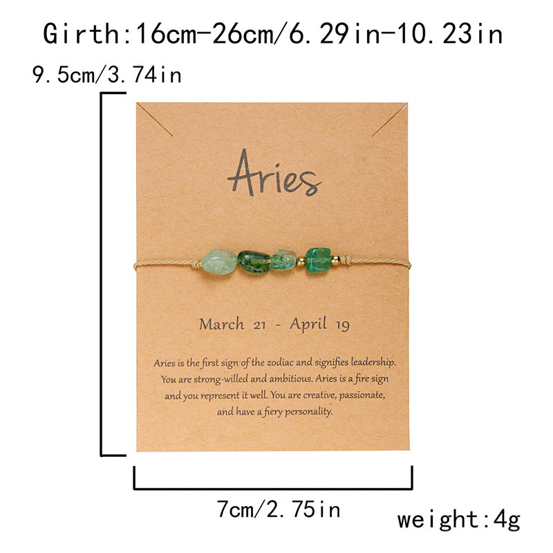 12 Zodiac Signs Natural Stone Hand-woven Bracelet