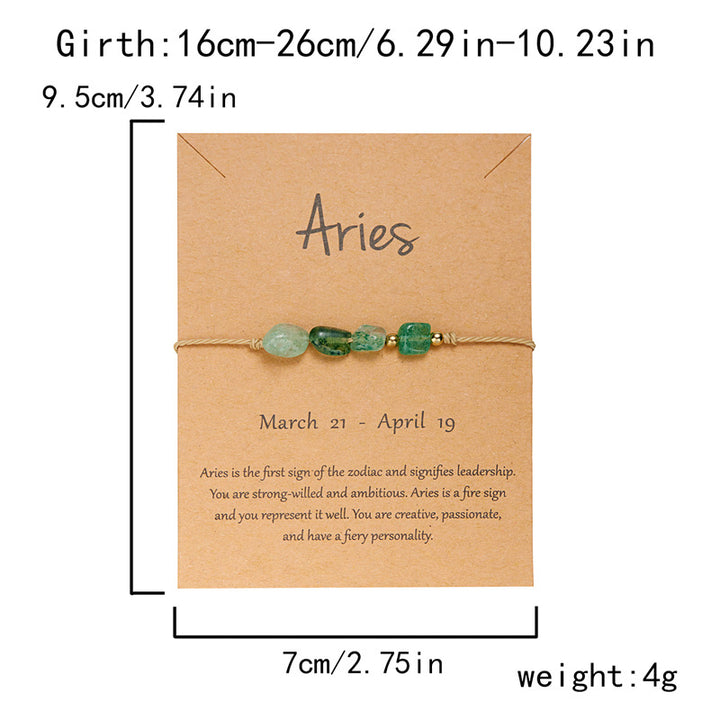 12 Zodiac Signs Natural Stone Hand-woven Bracelet