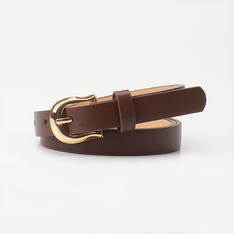 Women's candy color pin buckle belt