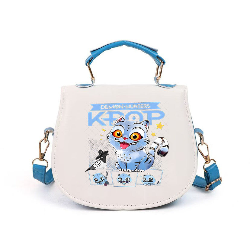 Kpop Demon Hunter small PU handbag shoulder bag-blue