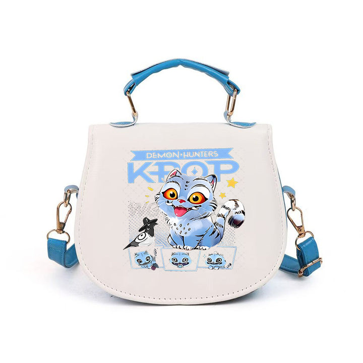 Kpop Demon Hunter small PU handbag shoulder bag-blue