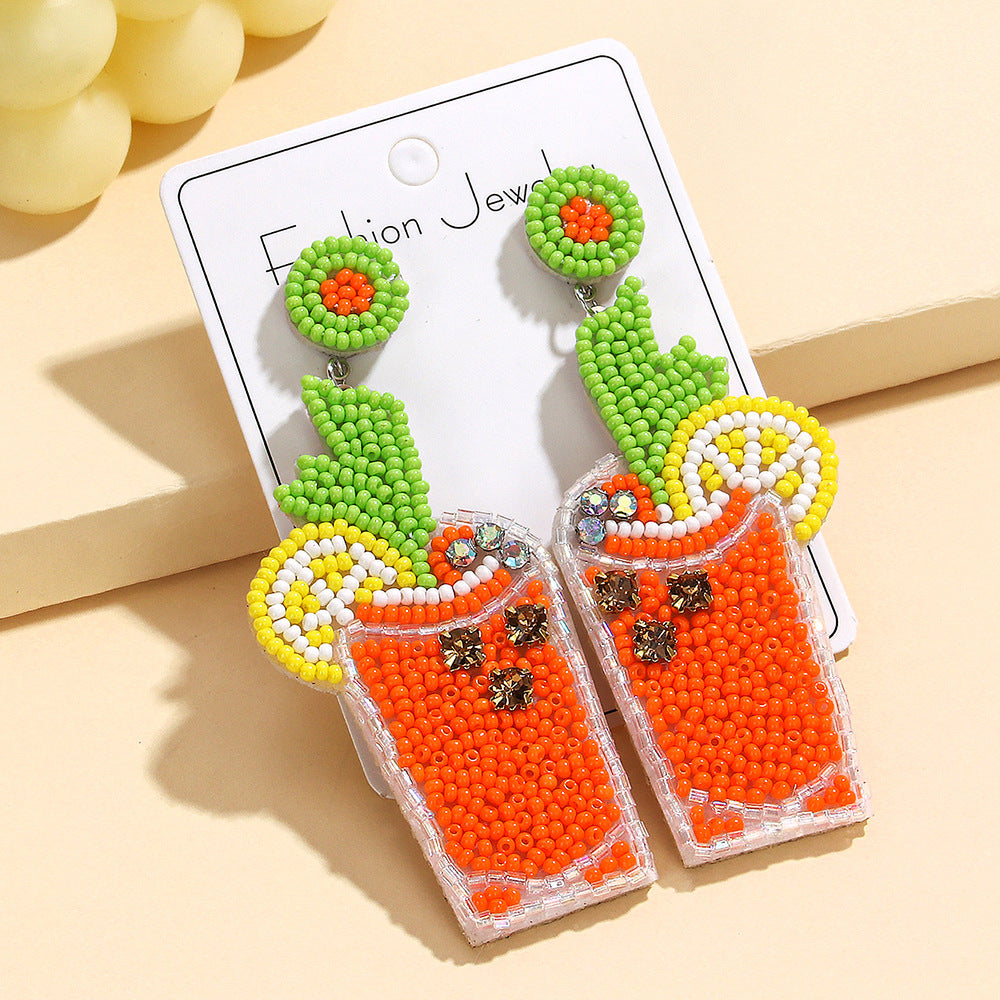 Creative Holiday Drink Beaded Earrings seaside earrings