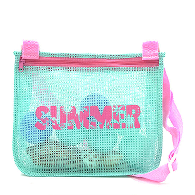 Summer print mesh hollow beach bag