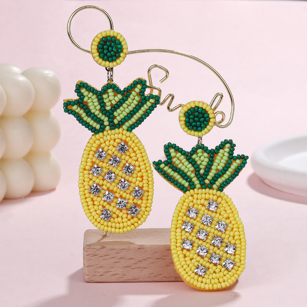 Summer fruit rice bead earrings vacation earrings