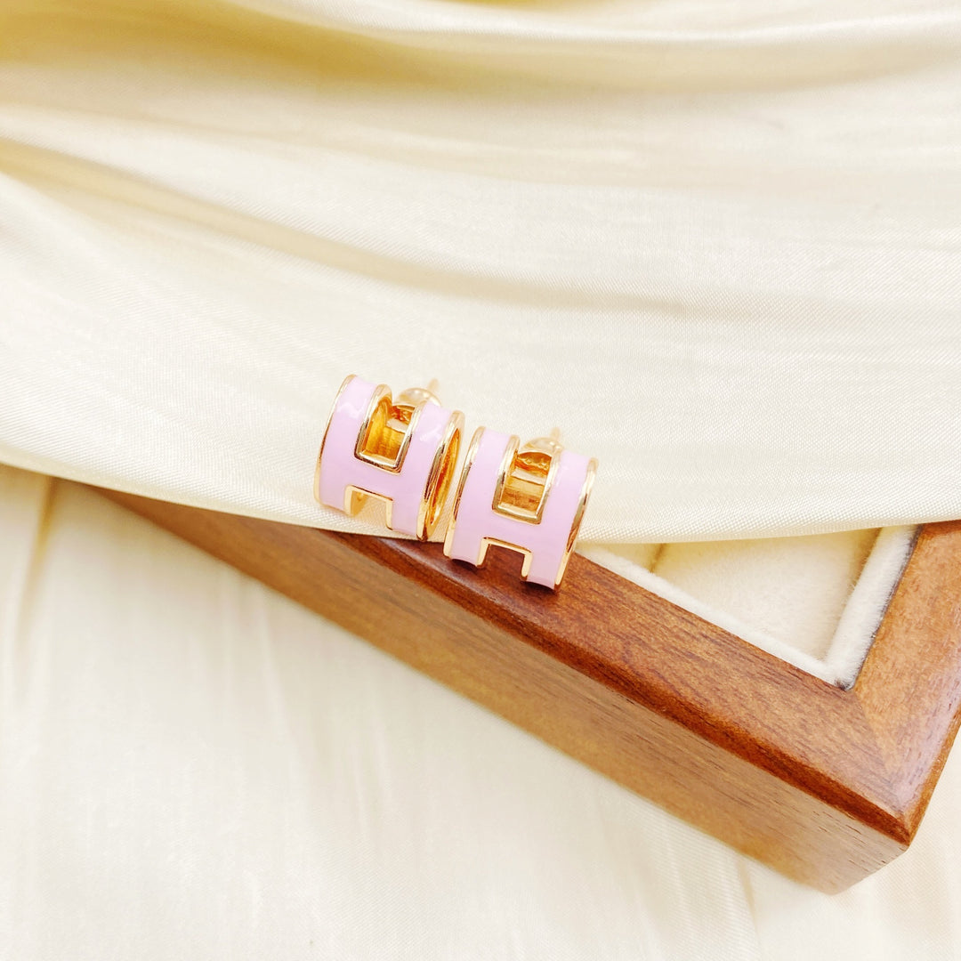 Luxury Letter H stud earrings