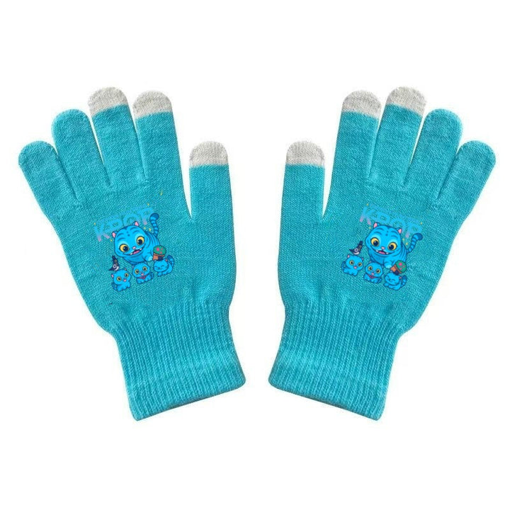 KPOP demon hunters Printed Knitted Touch Screen Gloves