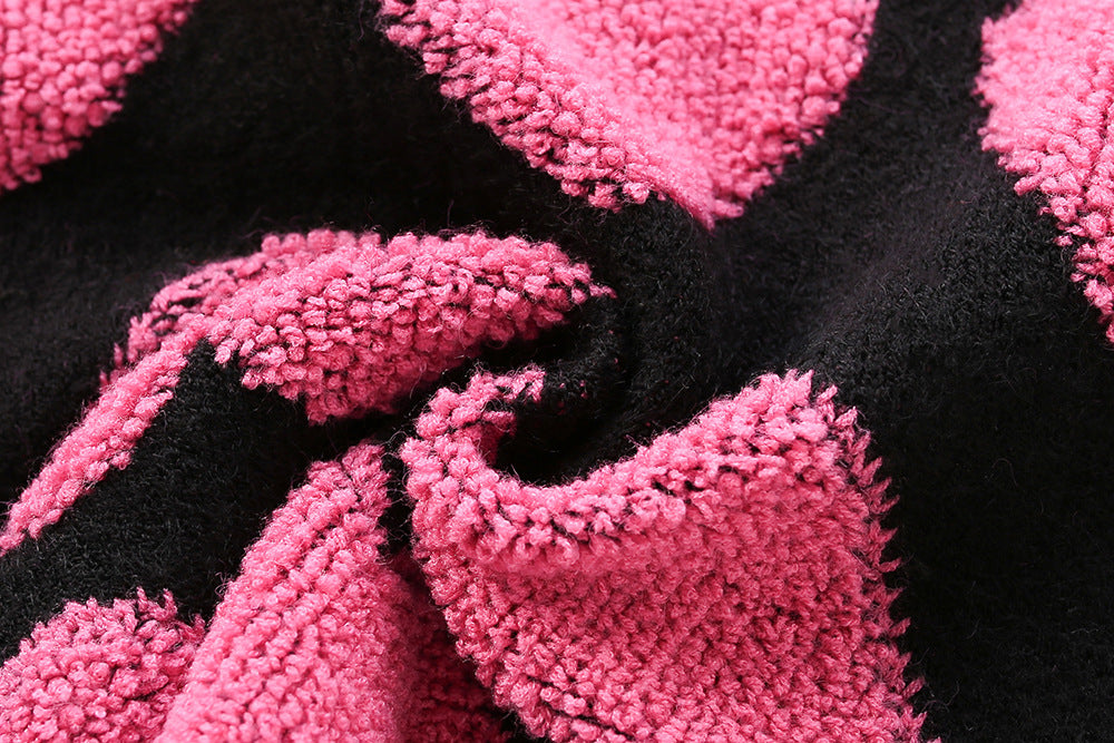 Valentine's love heart Jacquard sweater for girls