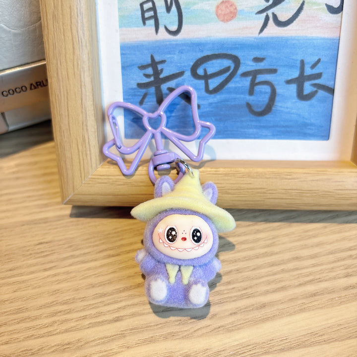 Magic witch hat labubu keychain Halloween gift