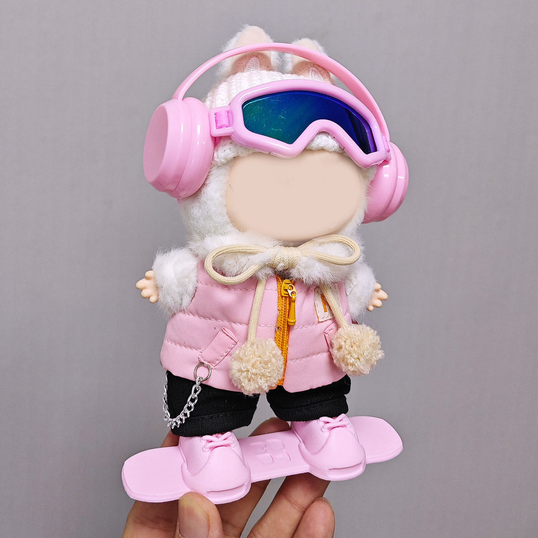 17cm dolls Winter pink ski goggles set doll clothes