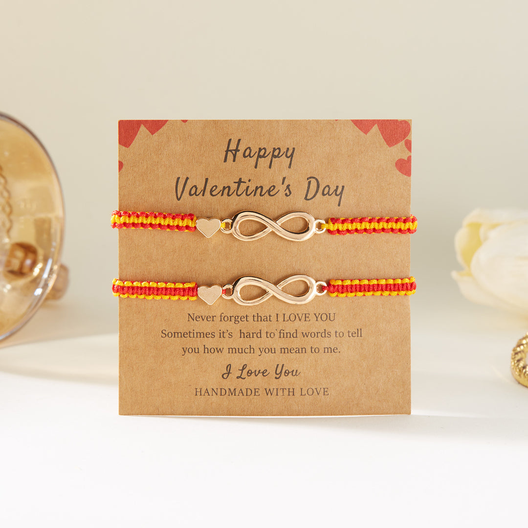 Infinity love handmade weave bracelet Valentine's Day gift