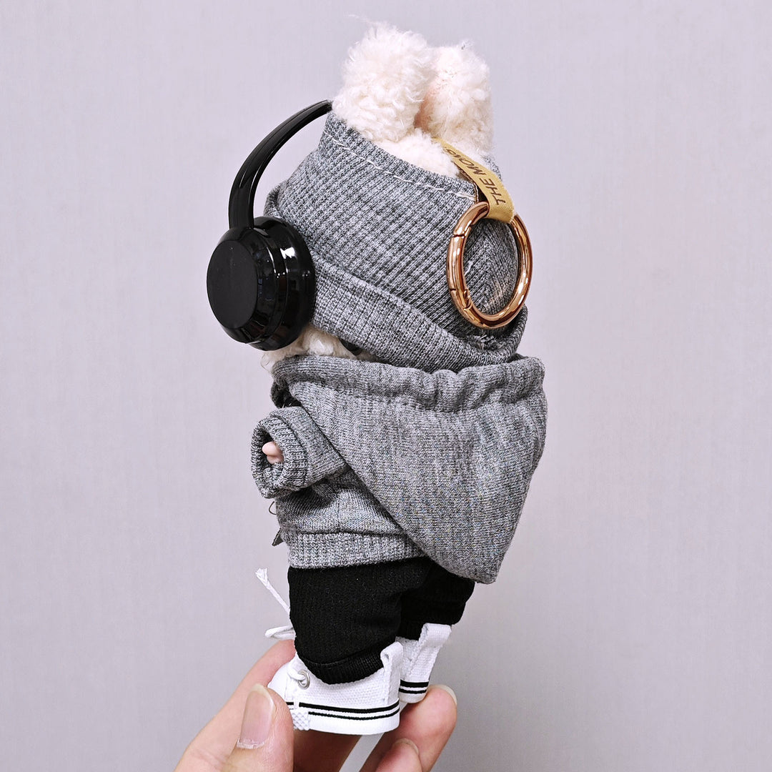 Gray sweatshirt hoodie 7pcs set for dolls