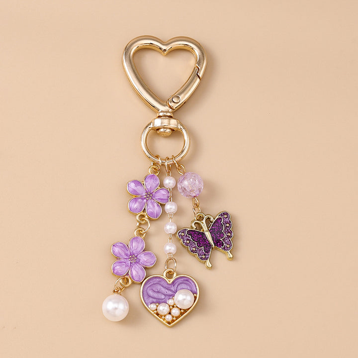 Stylish butterfly heart keychain
