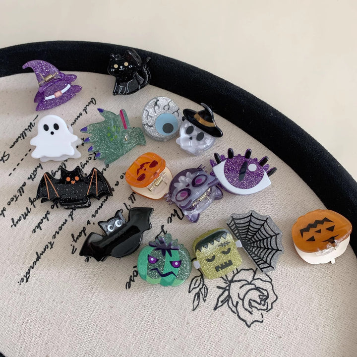 Halloween mini ghost pumpkin hair clip-15pcs set