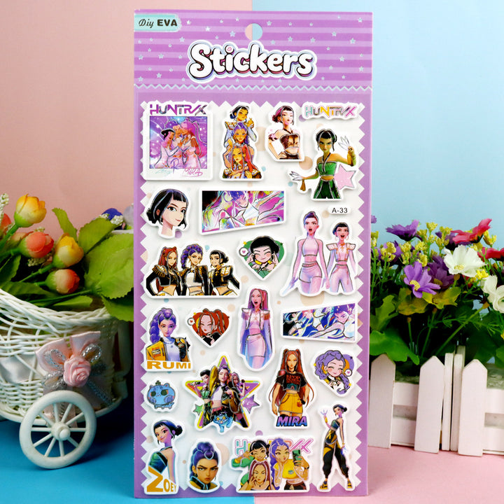 KDH K-pop inspired EVA Laser 3D Bubble Stickers