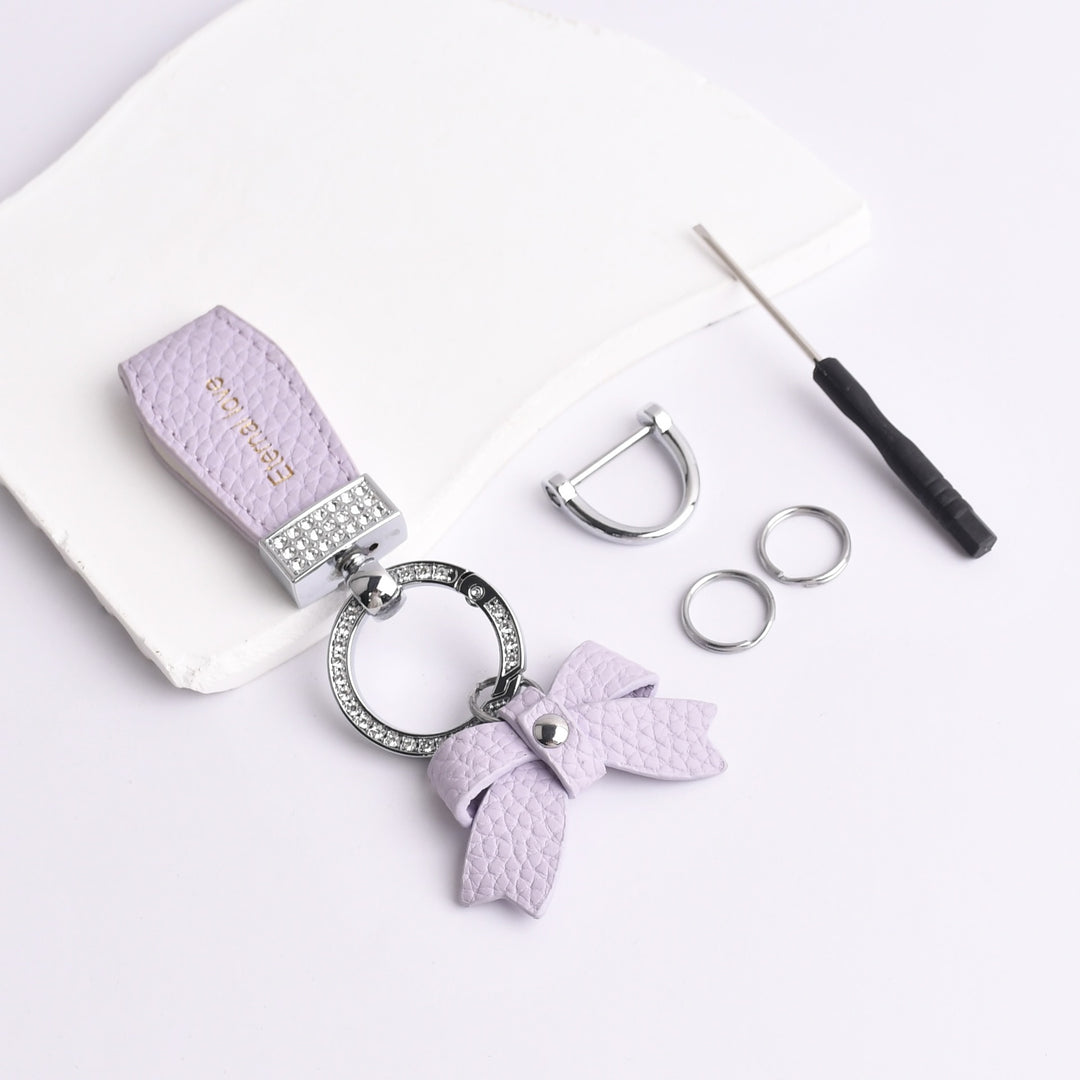 Bow diamond keychain ladies bag decorations pendant