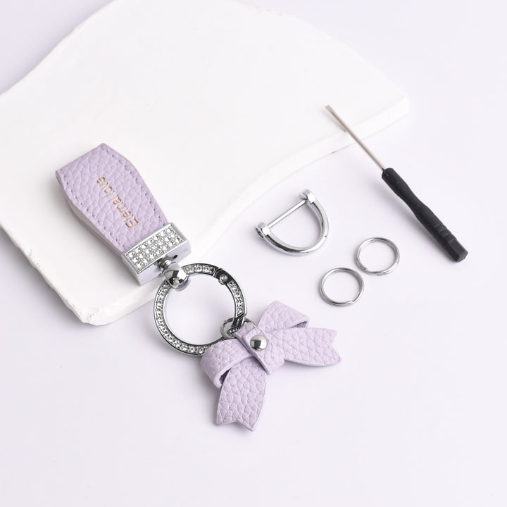 Bow diamond keychain ladies bag decorations pendant