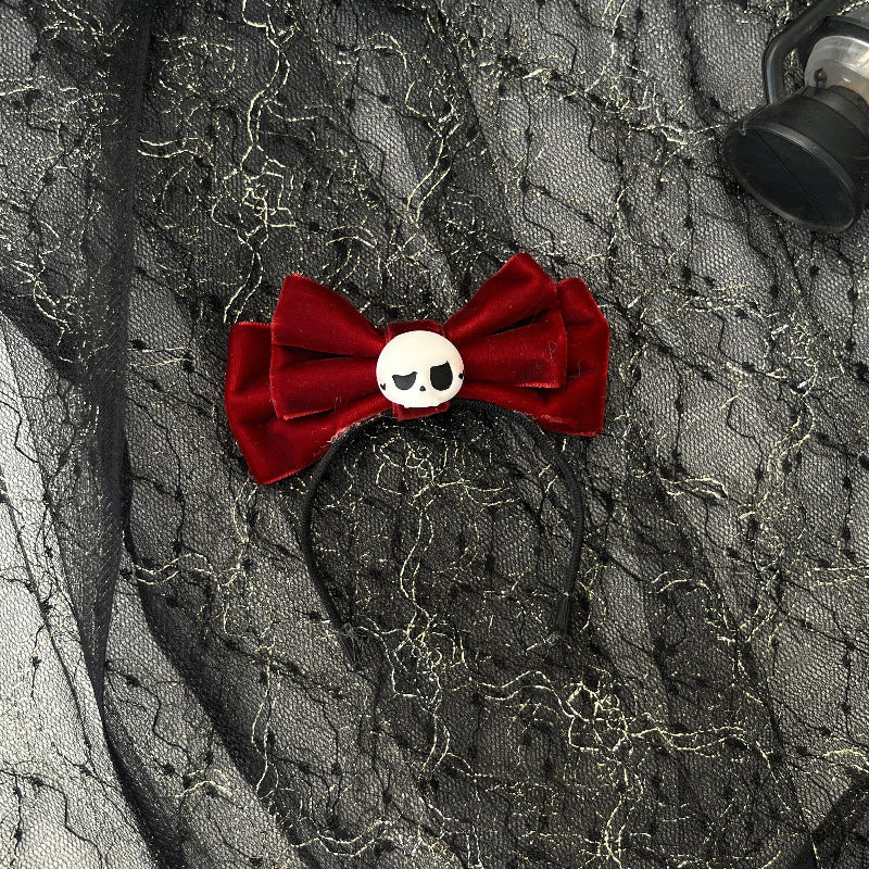 Handmade Velvet Bow Headband with tycoco head for labubu
