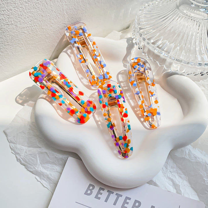 Colorful polka dots acrylic hair clip