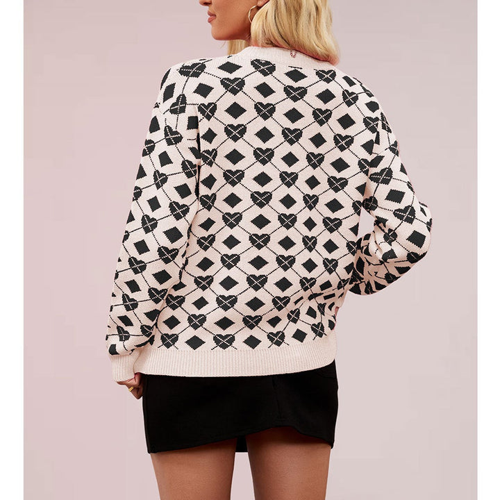 Valentine's Day Round Neck Pullover Heart sweater